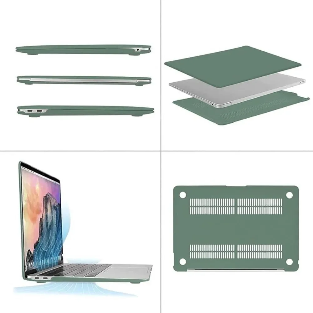 MOSISO Case for MacBook Air 13” Case 2022 2021 2020 2019 2018 BROWN/GREEN